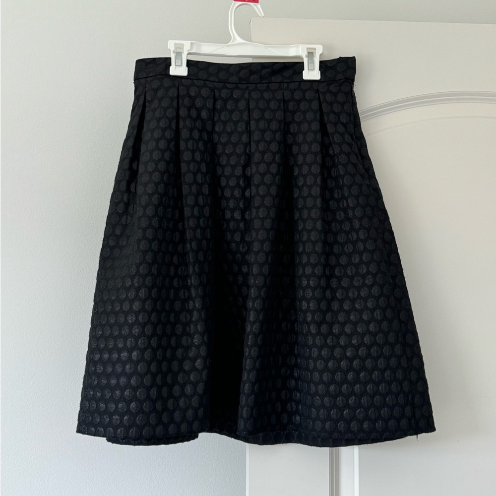 Elle Black Textured A-Line Skirt
